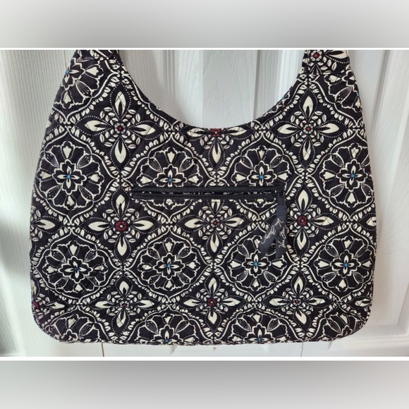 Vera Bradley Barcelona Large Satchel Bag Shoulder Purse Handbag Floral stripe - Picture 3 of 5